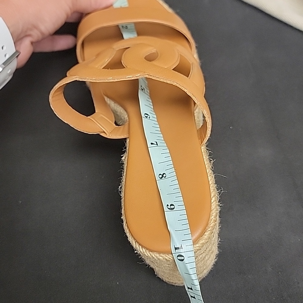 HERMES Nappa Ithea Espadrille Wedge Sandals - W9 - Picture 9 of 12